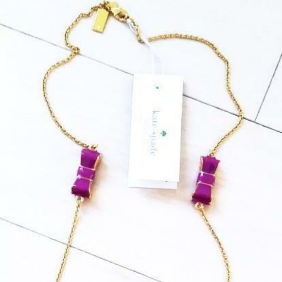 KATE SPADE Baja BOW Rose MOON RIVER Necklace - Picture 2 of 3